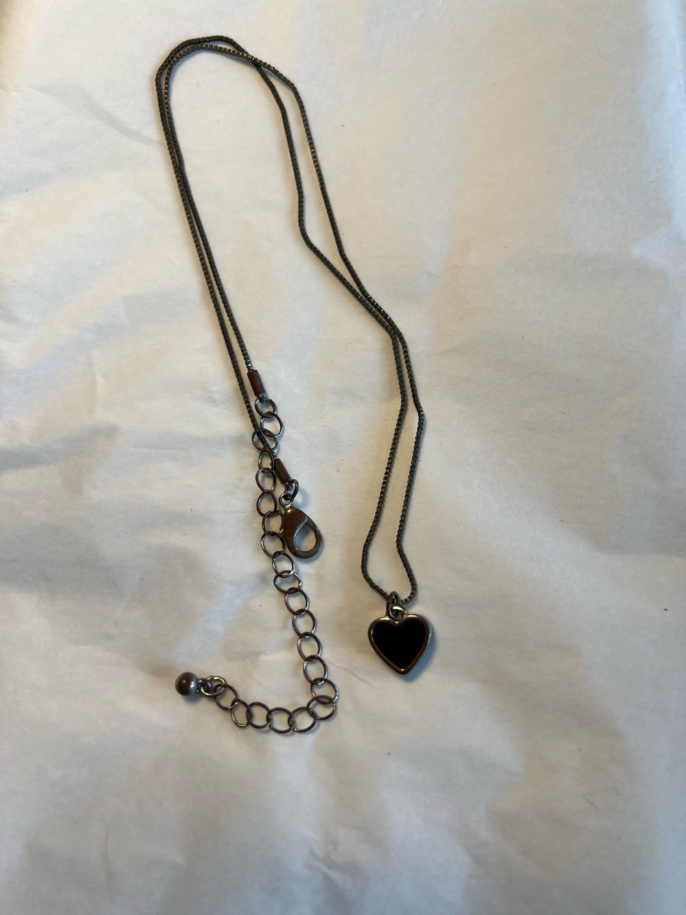 Heart Pendant Necklace in Black and Silver - Women's Jewelry 16 inch